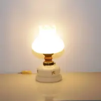 Petroleumlampe Glasschirm Opalglas 1970er J Retro