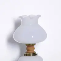 Petroleumlampe Glasschirm Opalglas 1970er J Retro