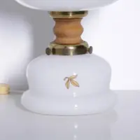 Petroleumlampe Glasschirm Opalglas 1970er J Retro