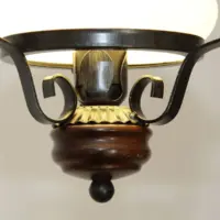 Deckenlampe Hängelampe Petroleum Glasschirm 54-64cm Vintage