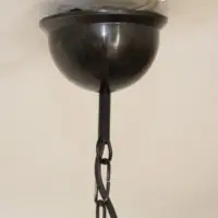 Deckenlampe Hängelampe Petroleum Glasschirm 54-64cm Vintage