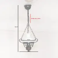 Deckenlampe Hängelampe Petroleum Glasschirm 54-64cm Vintage