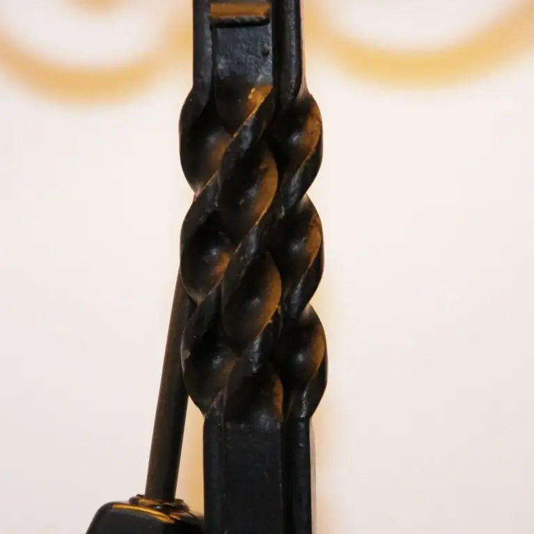 Lampe Beistelllampe Eisen Kunstleder 73cm Vintage