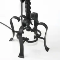 Lampe Beistelllampe Eisen Kunstleder 73cm Vintage