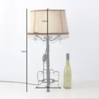 Lampe Beistelllampe Eisen Kunstleder 73cm Vintage