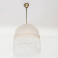 Deckenlampe Hängelampe Glasschirm Glasperlen 76cm Vintage