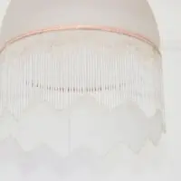 Deckenlampe Hängelampe Glasschirm Glasperlen 76cm Vintage