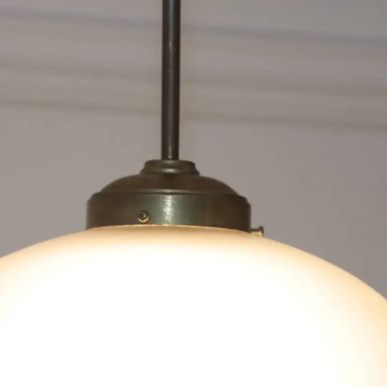 Deckenlampe Hängelampe Glasschirm Glasperlen 76cm Vintage