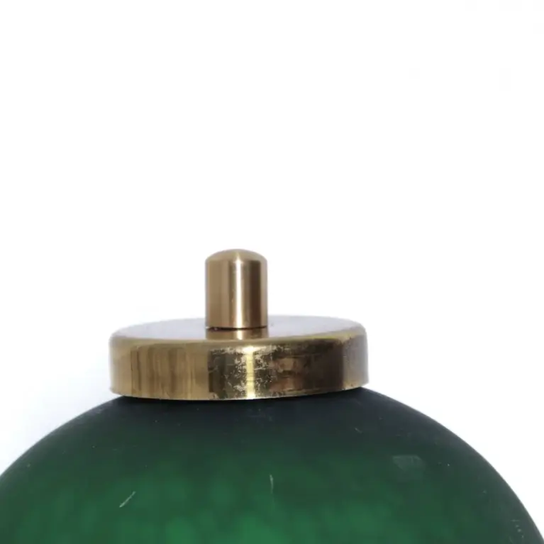 Tischlampe Glasschirm Glasperlen Porzellan 43cm 70er J Vintage