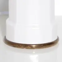 Tischlampe Glasschirm Glasperlen Porzellan 43cm 70er J Vintage