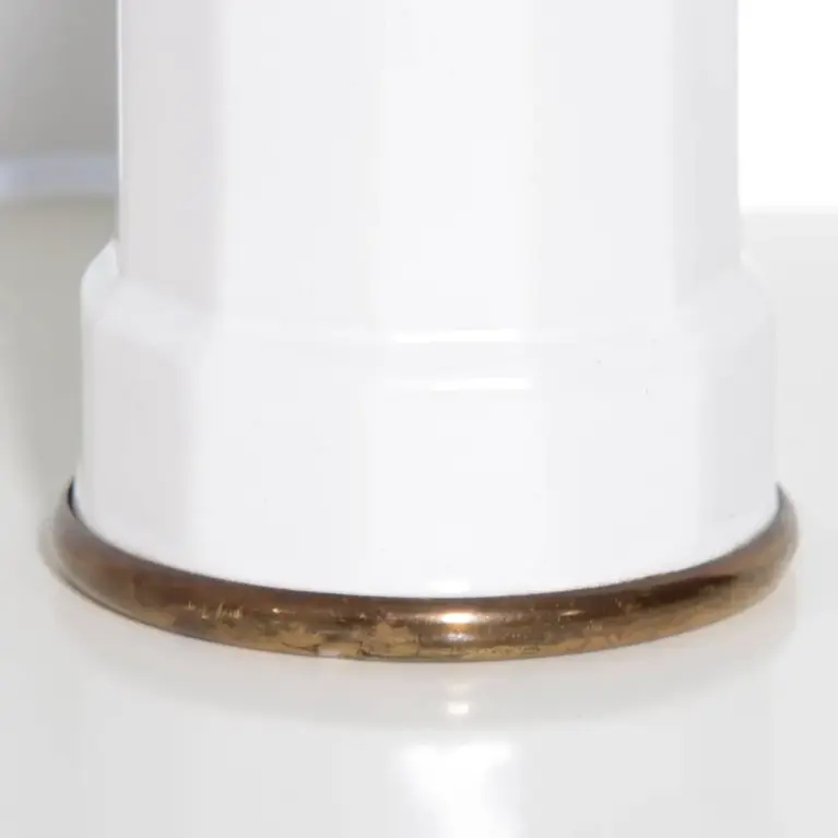 Tischlampe Glasschirm Glasperlen Porzellan 43cm 70er J Vintage