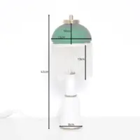 Tischlampe Glasschirm Glasperlen Porzellan 43cm 70er J Vintage