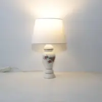 Tischlampe Porzellan Handbemalt 1980er Jahre Vintage