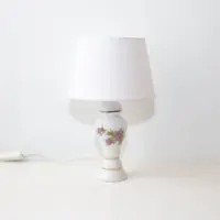 Tischlampe Porzellan Handbemalt 1980er Jahre Vintage