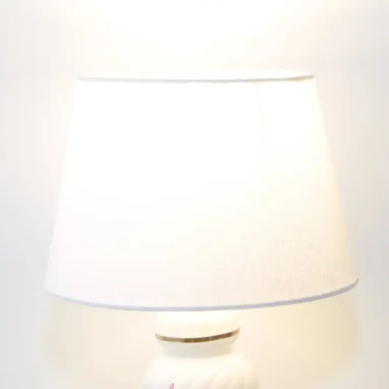 Tischlampe Porzellan Handbemalt 1980er Jahre Vintage