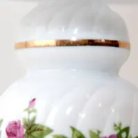 Tischlampe Porzellan Handbemalt 1980er Jahre Vintage