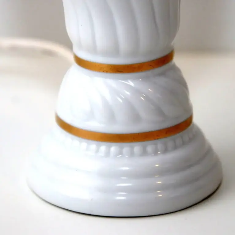 Tischlampe Porzellan Handbemalt 1980er Jahre Vintage