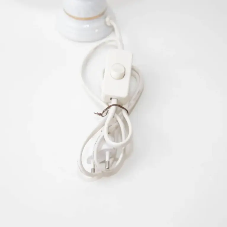 Tischlampe Porzellan Handbemalt 1980er Jahre Vintage