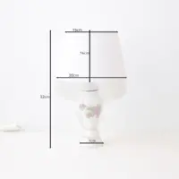 Tischlampe Porzellan Handbemalt 1980er Jahre Vintage