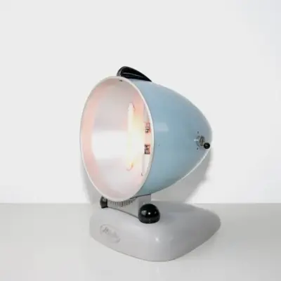 Quarzlampe aus den 60er–70er Jahren in Türkis-Grau – Vintage Designklassiker