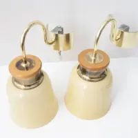 2er Set Wandlampen Messing Glasschirm 80er J Vintage