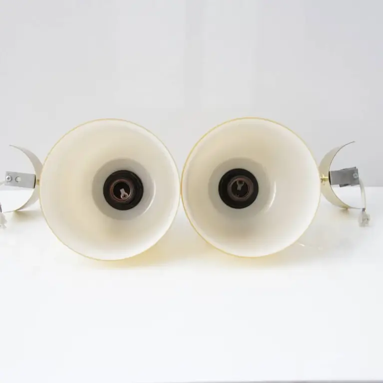 2er Set Wandlampen Messing Glasschirm 80er J Vintage