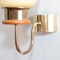 Wandlampe Messing Glasschirm 80er Jahre Vintage