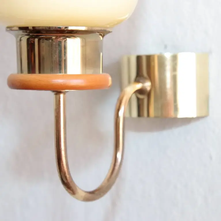 Wandlampe Messing Glasschirm 80er Jahre Vintage