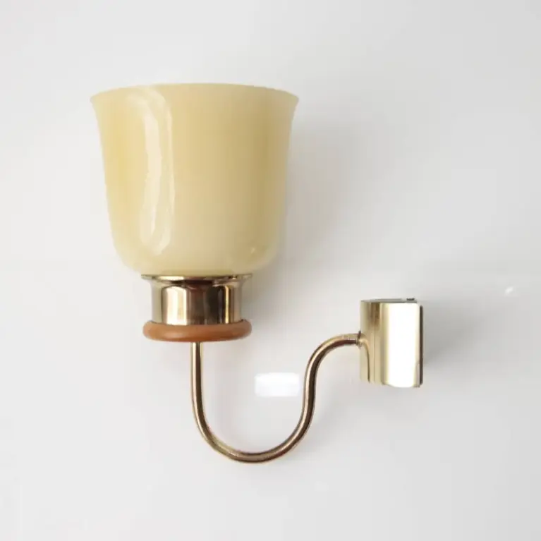 Wandlampe Messing Glasschirm 80er Jahre Vintage