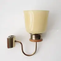 Wandlampe Messing Glasschirm 80er Jahre Vintage