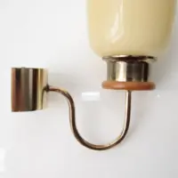 Wandlampe Messing Glasschirm 80er Jahre Vintage