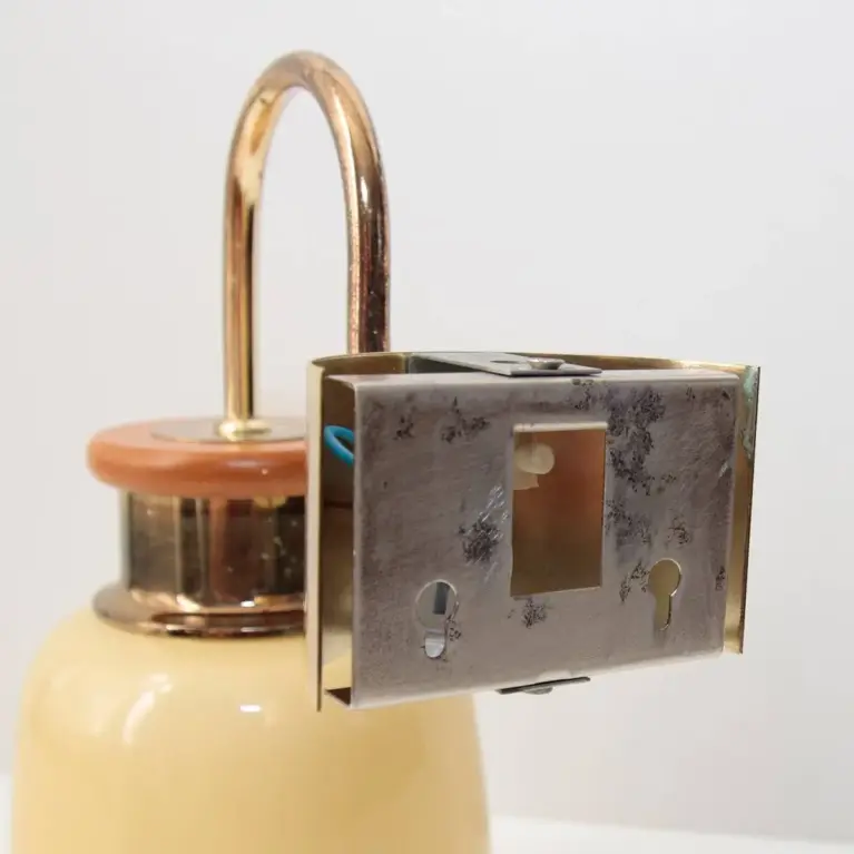 Wandlampe Messing Glasschirm 80er Jahre Vintage