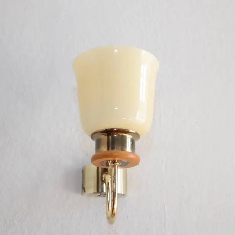 2er Set Wandlampen Messing Glasschirm 80er J Vintage