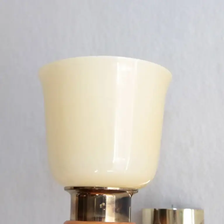 2er Set Wandlampen Messing Glasschirm 80er J Vintage