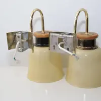 2er Set Wandlampen Messing Glasschirm 80er J Vintage