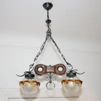 Vintage Deckenlampe mit 2 Glasschirmen – rustikal & dekorativ