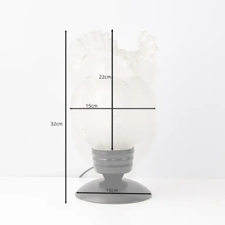 Vintage Tischlampe mit floralem Glasschirm – dekoratives Retro Design