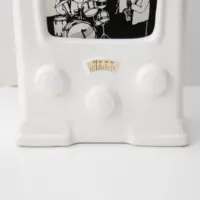 Porzellan Tischlampe Radio-Design „New Orleans“ – dekorative Vintage Leuchte