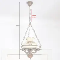 Deckenlampe Hängelampe Petroleum Glasschirm 90cm Vintage