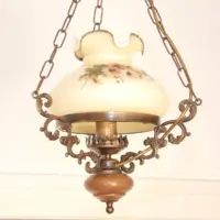 Deckenlampe Hängelampe Petroleum Glasschirm 90cm Vintage