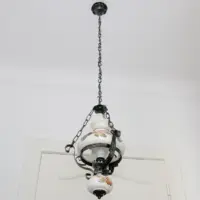 Deckenlampe Hängelampe Petroleum Glasschirm 75-150cm Vintage
