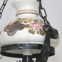 Deckenlampe Hängelampe Petroleum Glasschirm 75-150cm Vintage
