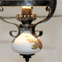 Deckenlampe Hängelampe Petroleum Glasschirm 75-150cm Vintage