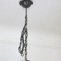 Deckenlampe Hängelampe Petroleum Glasschirm 75-150cm Vintage