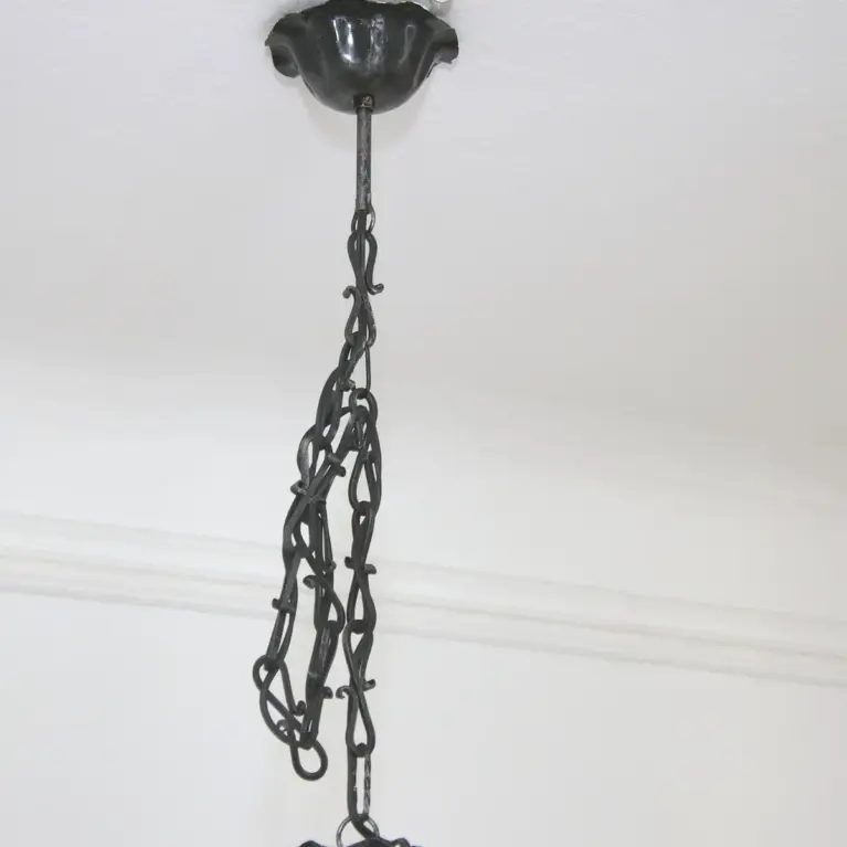 Deckenlampe Hängelampe Petroleum Glasschirm 75-150cm Vintage