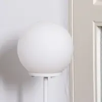 Stehlampe mit Glaskugel LED und RGB-Fernbedienung Weiß 141cm
