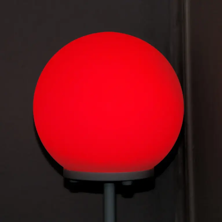 Stehlampe mit Glaskugel LED und RGB-Fernbedienung Weiß 141cm
