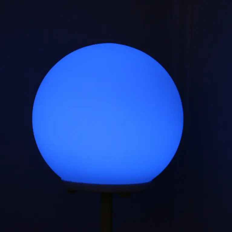 Stehlampe mit Glaskugel LED und RGB-Fernbedienung Weiß 141cm