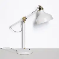 Schreibtischlampe Tischlampe Weiß Messing-Akzente