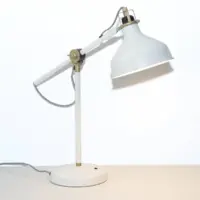 Schreibtischlampe Tischlampe Weiß Messing-Akzente